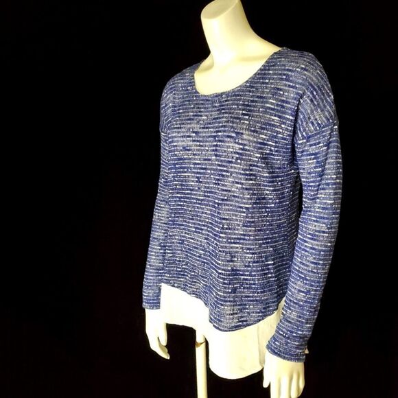 THML Blue & White Sweater with White Sheer Bottom (S) - Picture 1 of 5
